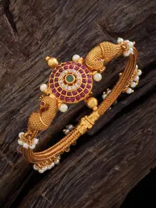 Kushal's Fashion Jewellery Antique Gold Plated Kada Bracelet