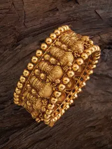 Kushal's Fashion Jewellery Gold-Plated Antique Bangles