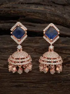 Kushal's Fashion Jewellery Rhodium-Plated Cubic Zircon Embellished Bridal Pendant Set