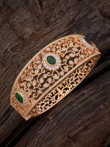 Kushal's Fashion Jewellery Gold-Plated Cubic Zirconia Studded Kada Bracelet