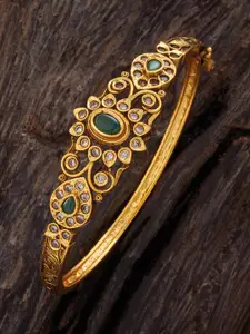 Kushal's Fashion Jewellery Gold-Plated Stones Studded Kada Bracelet