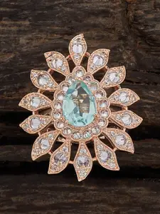 Kushal's Fashion Jewellery Rose Gold Plated Finger Ring