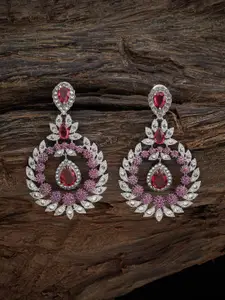 Kushal's Fashion Jewellery Rhodium-Plated Cubic Zirconia Classic Drop Earrings