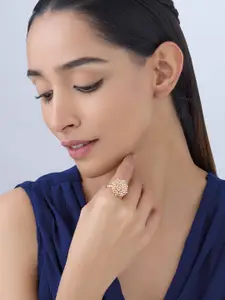 Kushal's Fashion Jewellery Gold Plated Finger Ring