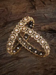 Kushal's Fashion Jewellery Embellished Bridal  Set Of 2 Kundan-Studded Bangles