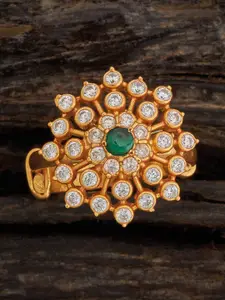 Kushal's Fashion Jewellery Gold-Plated Stone Studded Finger Ring