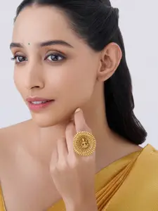 Kushal's Fashion Jewellery Gold-Plated Adjustable Finger Ring