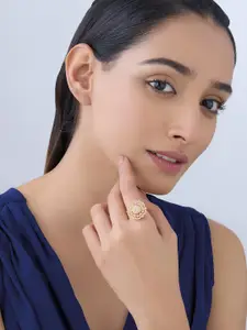 Kushal's Fashion Jewellery Gold-Plated Artificial Stones Embellished Bridal Maang Tikka