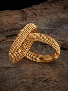 Kushal's Fashion Jewellery Gold Plated Antique Bangle