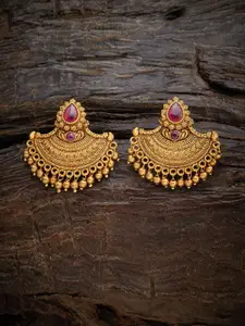 Kushal's Fashion Jewellery Gold-Plated Antique Chandbalis
