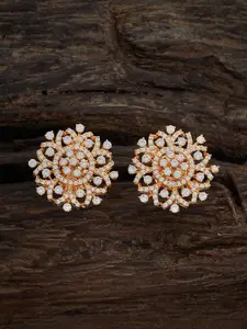 Kushal's Fashion Jewellery Gold-Plated Cubic Zirconia Studded Studs Earrings