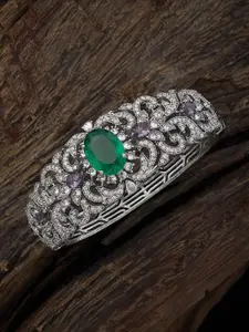 Kushal's Fashion Jewellery Rhodium-Plated Bangle-Style Bracelet