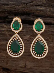 Kushal's Fashion Jewellery Gold-Plated Cubic Zirconia Studded Classic Drop Earrings
