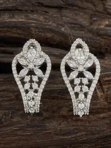 Kushal's Fashion Jewellery Rhodium-Plated Cubic Zirconia Classic Studs Earrings