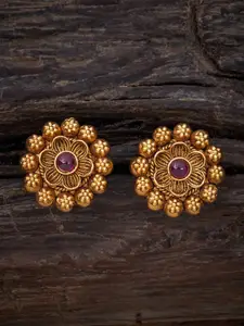 Kushal's Fashion Jewellery Gold-Plated Stone-Studded Classic Studs Earrings