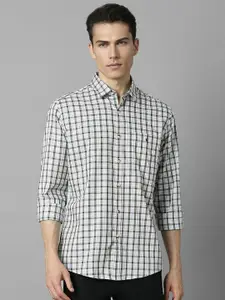 Louis Philippe Sport Spread Collar Slim Fit Checked Cotton Opaque Casual Shirt