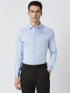 Van Heusen Textured Self Design Slim Fit Formal Shirt