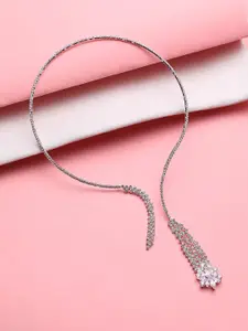DressBerry Silver-Plated Stone Studded Necklace