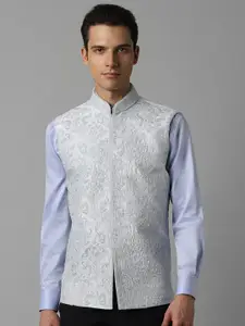 Louis Philippe Embroidered Slim-Fit Nehru Jacket