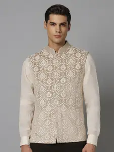 Louis Philippe Embroidered Slim-Fit Nehru Jacket