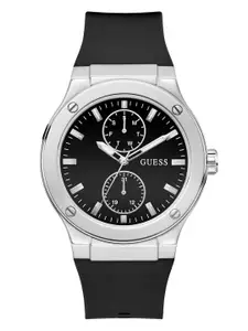 GUESS Men Textured Dial & Silicon Straps Analogue Watch GW0491G3