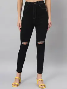 BAESD Women Skinny Fit High-Rise Mildly Distressed Stretchable Jeans