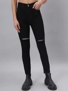 BAESD Women Skinny Fit High-Rise Mildly Distressed Stretchable Jeans