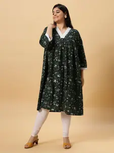 Sztori Printed V Neck A Line Kurta