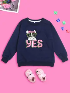BAESD Girls Dog Printed Fleece Pullover Oversized Sweatshirt