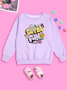 BAESD Girls Extra Fun Printed Fleece Pullover Oversized Sweatshirt