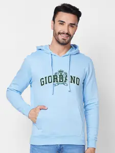 GIORDANO Typography Printed Hooded Pure Cotton Pullover Sweatshirt