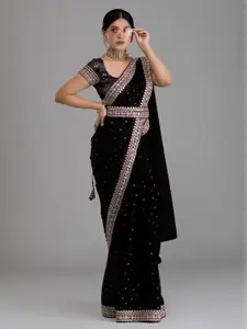 J.KANJI Embellished Sequinned Belted Art Silk Chanderi Saree