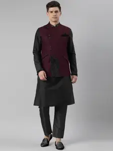 TheEthnic.Co Mandarin Collar Angrakha Style Nehru Jacket