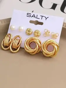 SALTY Set Of 5 Studs Earrings