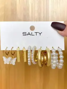 SALTY Set Of 5 Hoop Earrings
