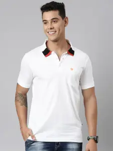 DIXCY SCOTT Polo Collar Short Sleeves Applique Cotton T-shirt