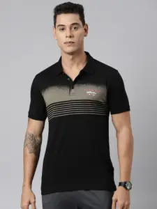DIXCY SCOTT Striped Polo Collar T-shirt