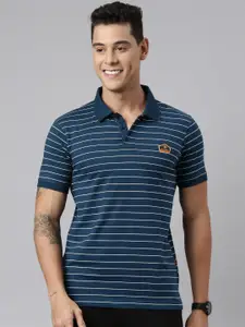 DIXCY SCOTT Striped Polo Collar T-shirt