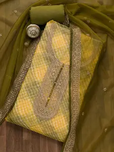 Koskii Printed Sequined Unstitched Dress Material