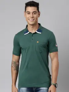 DIXCY SCOTT Brand Logo Polo Collar Cotton T-shirt