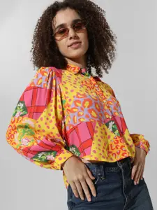 ONLY Abstract Printed Spread Collar Casual Shirt
