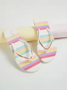 Ginger by Lifestyle Women Striped Thong Flip-Flops