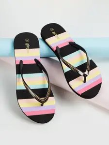 Ginger by Lifestyle Women Striped Thong Flip-Flops
