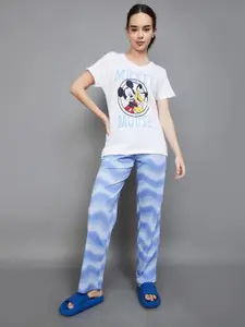 Ginger by Lifestyle Mickey & Goofy Printed Pure Cotton Night Suit