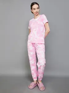 Ginger by Lifestyle Tie & Dye Dyed Pure Cotton Night Suit