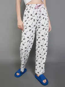 Ginger by Lifestyle Women Printed Mid-Rise Pure Cotton Lounge Pants