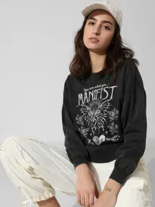 ONLY Graphic Printed Pullover Pure Cotton Sweatshirt