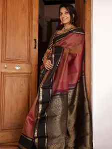 Aldwych Ethnic Motifs Woven Design Zari Silk Banarasi Saree