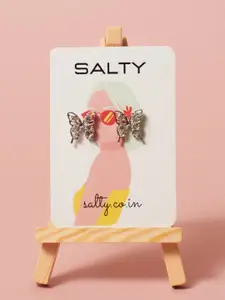 SALTY Stone Studded Butterfly Studs Earrings