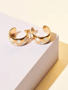 SALTY Gold-Plated Contemporary Half Hoop Earrings
